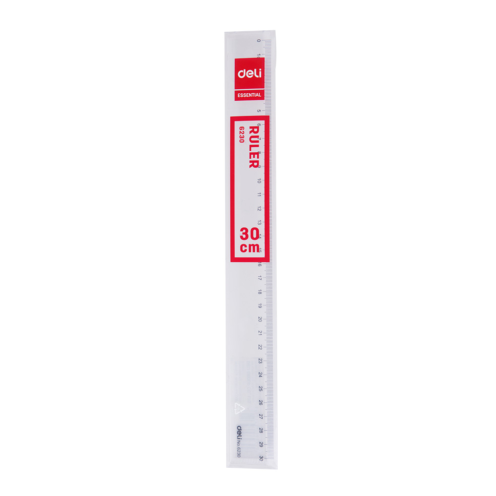 Regla Plástica Transparente 30cm Deli *UMV-Inner 20und*