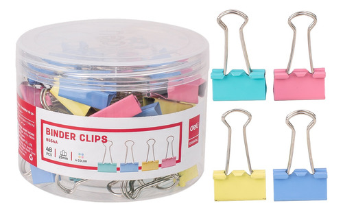 Clip Binder 25mm #4 Deli tarro 48 und c/surtidos  *UMV-1 tarro*