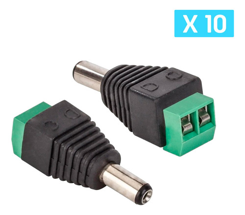 Conector de Corriente Plug Macho 2.1 mm Steren x 10 und