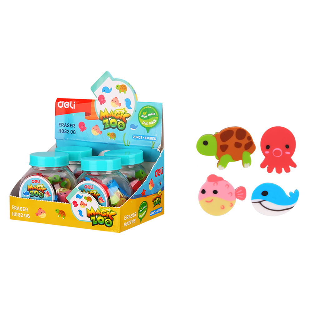 Goma de Borrar Animales Marinos Deli 20 un *UMV- Inner 4 tubos *