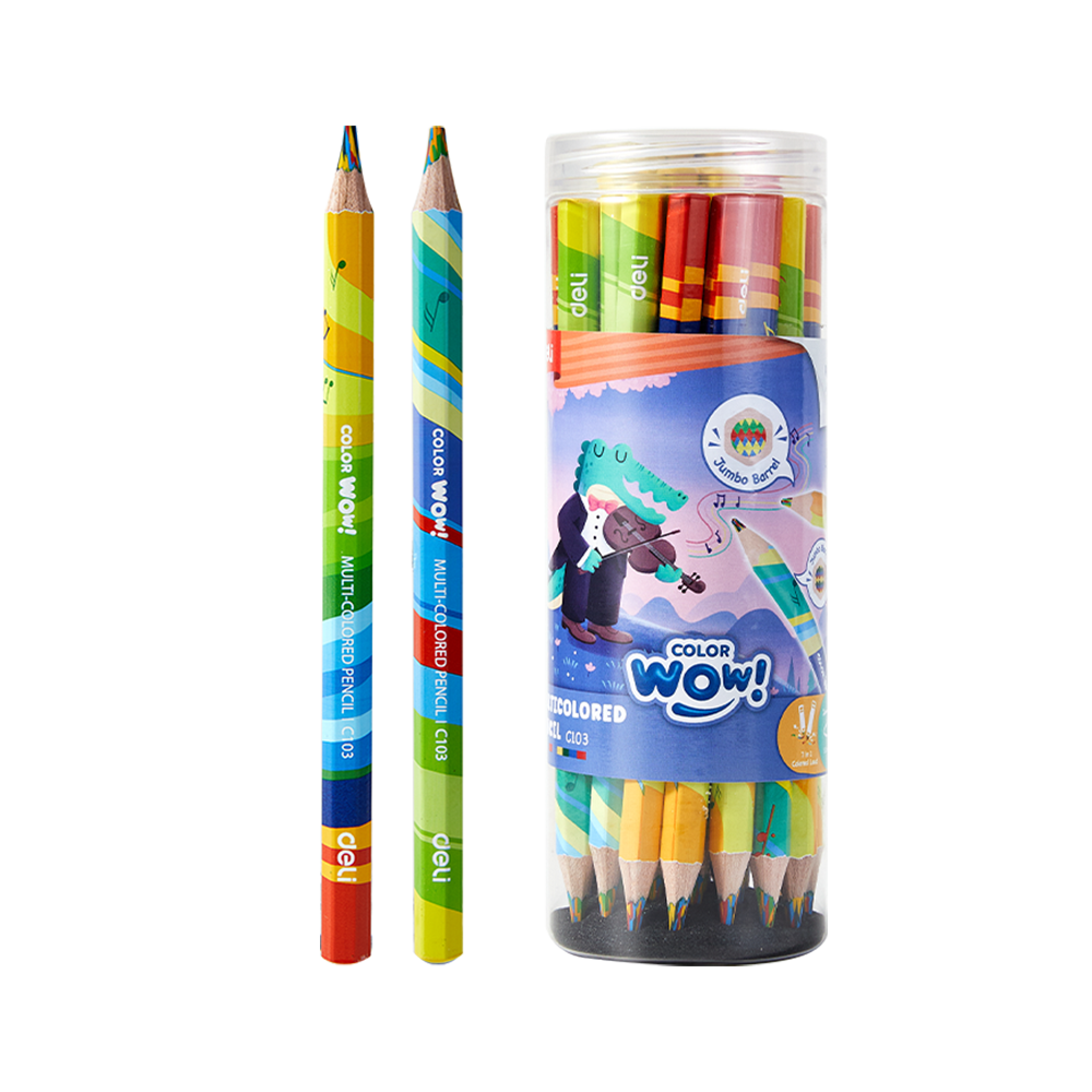 Lapiz Multicolor Jumbo Deli *UMV-Bote de 30 lápices*