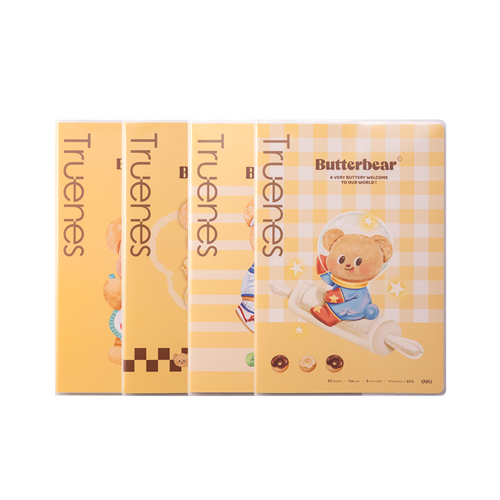 Cuaderno Escolar ButterBear 252x174mm de 80 hojas Deli *UMV- 4 und*