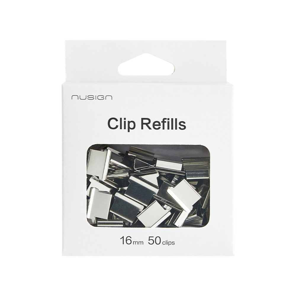 Repuestos para Dispensador de Clips Nusign Plateado *UMV- Caja de 50 pzas*