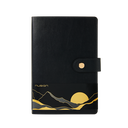 Cuaderno Cubierta Cuero Nusign A5 120 hojas Negro con Broche *UMV- 1 und*