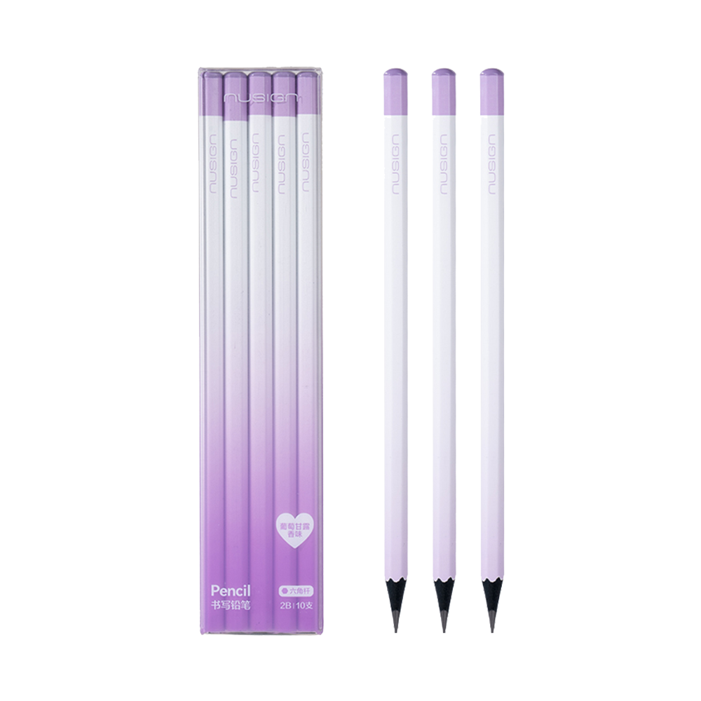 Lapiz de Grafito 2B Nusign Morado Caja de 10 und *UMV-1 caja*
