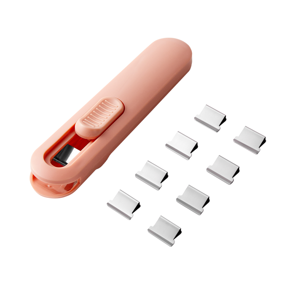 Dispensador Clip Pinza Nusign Rosado 40 pag Deli  *UMV- 1 Und*