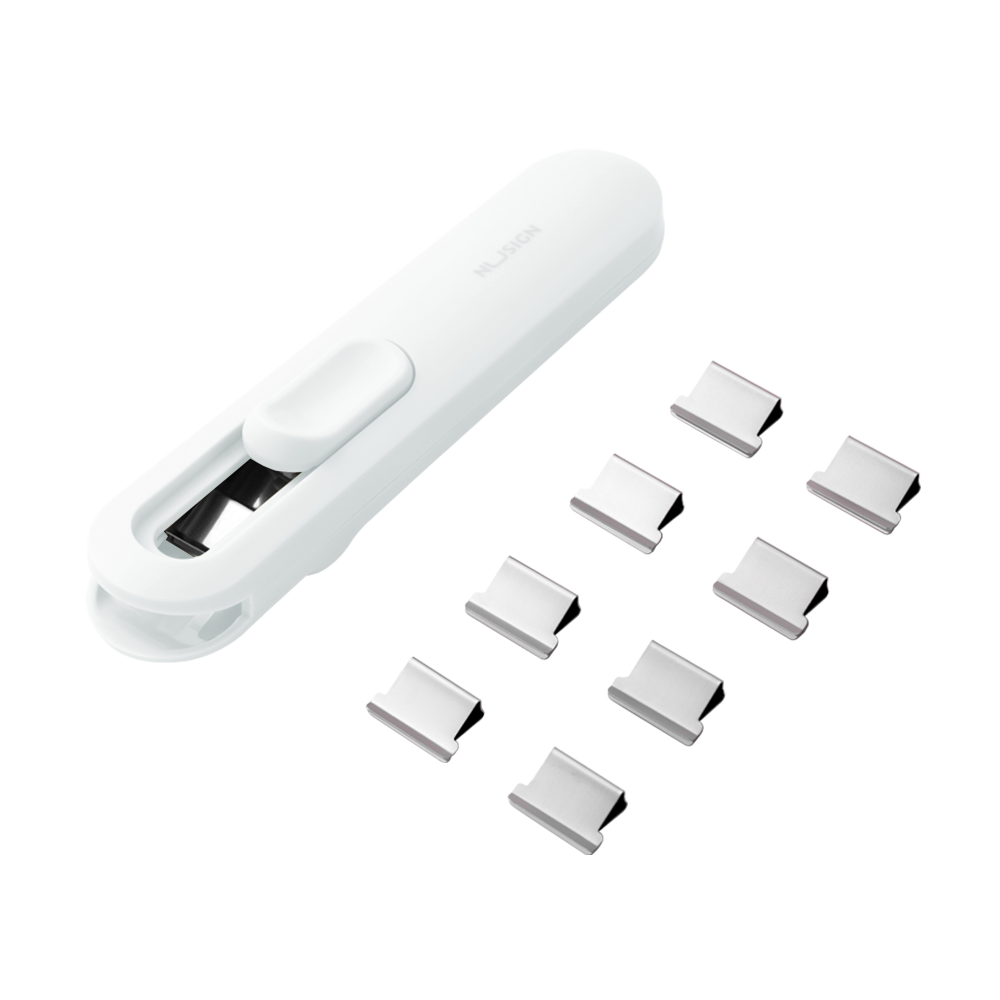 Dispensador Clip Pinza Nusign Blanco 40 pag Deli *UMV- 1 Und*