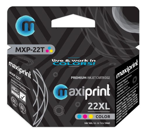 Cartucho de tinta Maxiprint Compatible con HP 22 XL tricolor 14ml