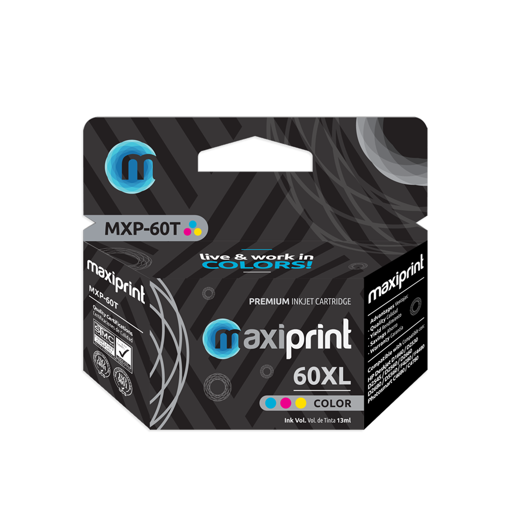 Cartucho de tinta Maxiprint Compatible con HP 60 XL tricolor 13ml