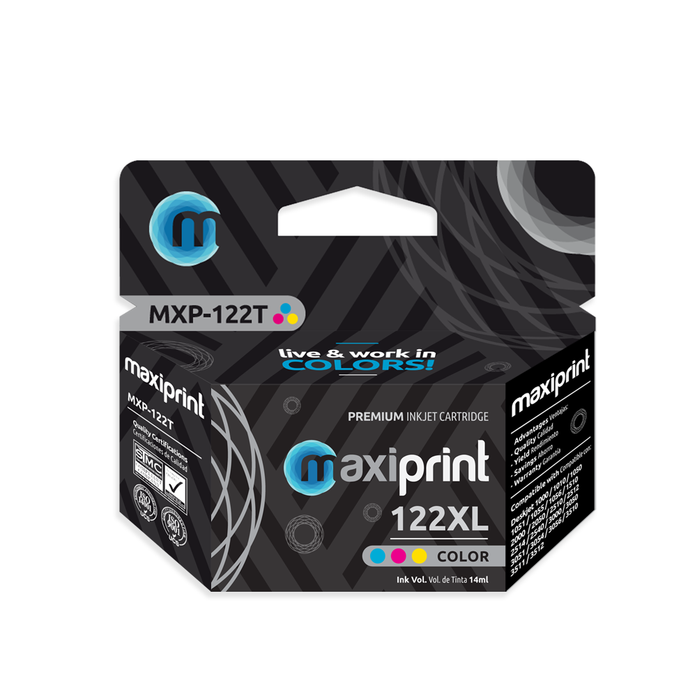 Cartucho de tinta Maxiprint Compatible con HP 122 XL tricolor 14ml