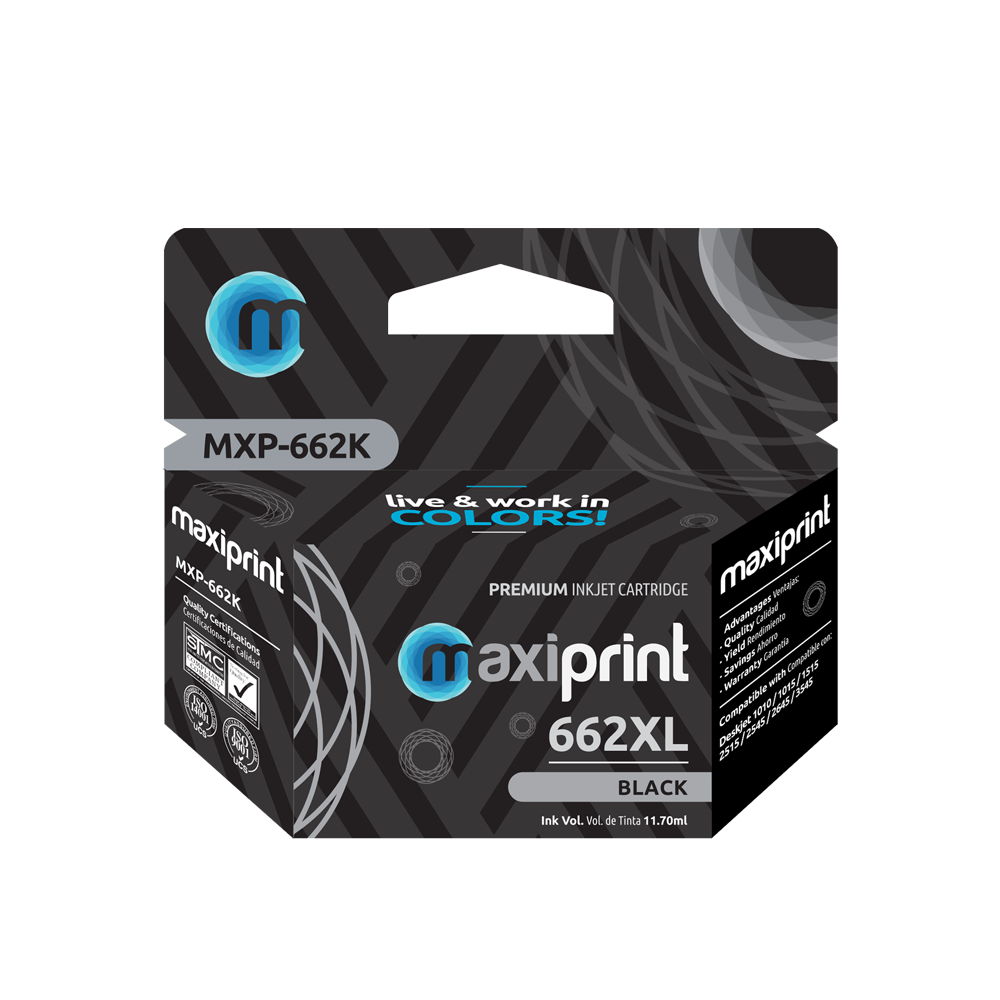Cartucho de tinta Maxiprint Compatible con HP 662 XL negro 11.7ml
