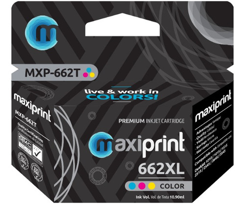 Cartucho de tinta Maxiprint Compatible con HP 662 XL tricolor 10.9ml