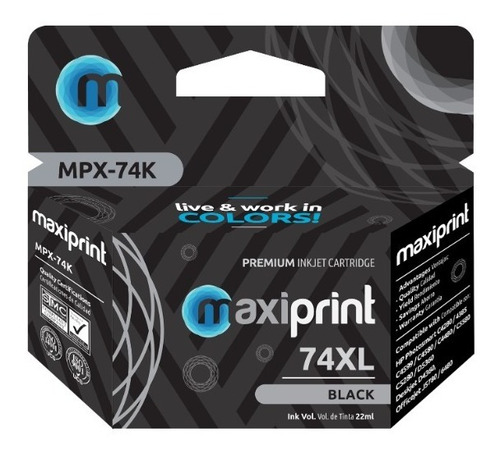 Cartucho de tinta Maxiprint Compatible con HP 74 XL negro 22ml
