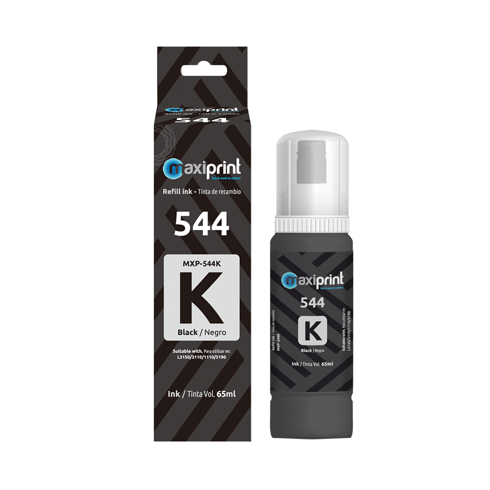 Botella de tinta Maxiprint Compatible con Epson 544 negro 65ml
