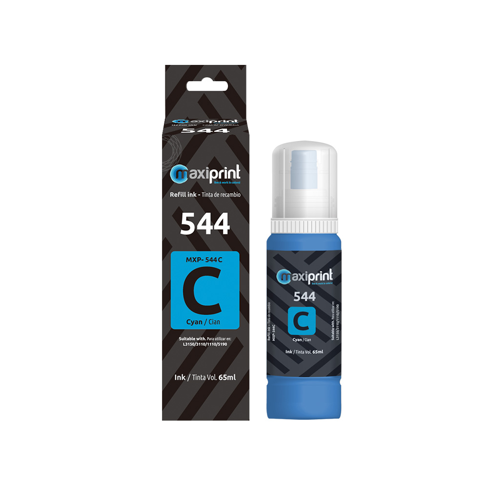 Botella de tinta Maxiprint Compatible con Epson 544 Cian 65ml