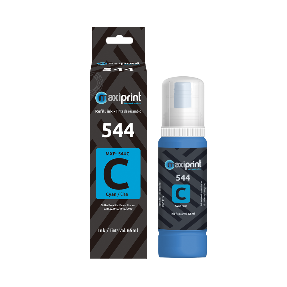 Botella de tinta Maxiprint Compatible con Epson 544 Cian 65ml