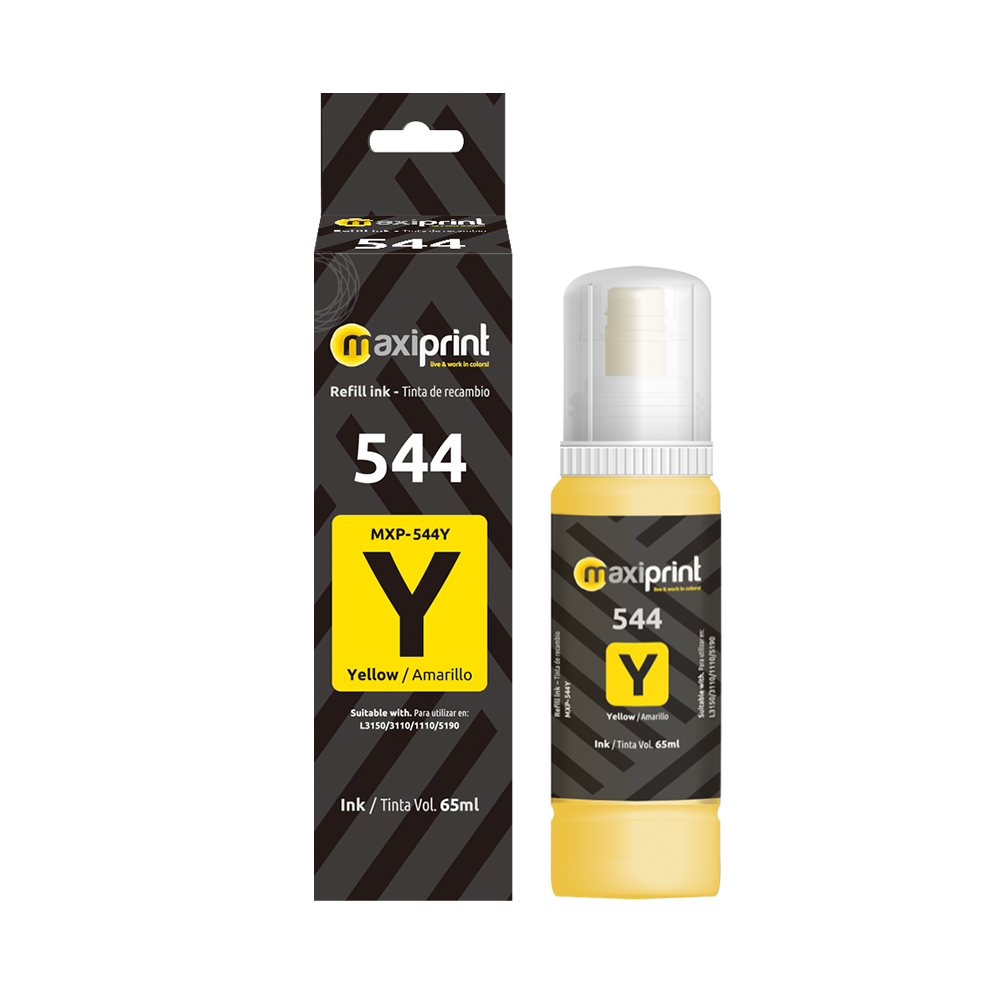 Botella de tinta Maxiprint Compatible con Epson 544 amarillo 65ml