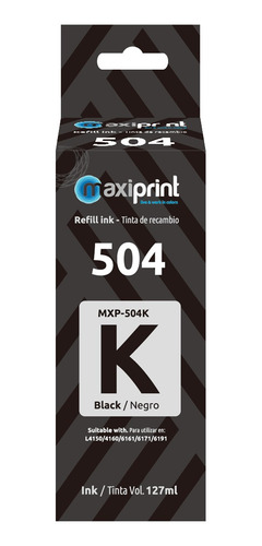 Botella de tinta Maxiprint Compatible con Epson 504 negro 127ml