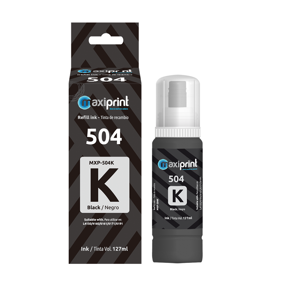 Botella de tinta Maxiprint Compatible con Epson 504 negro 127ml