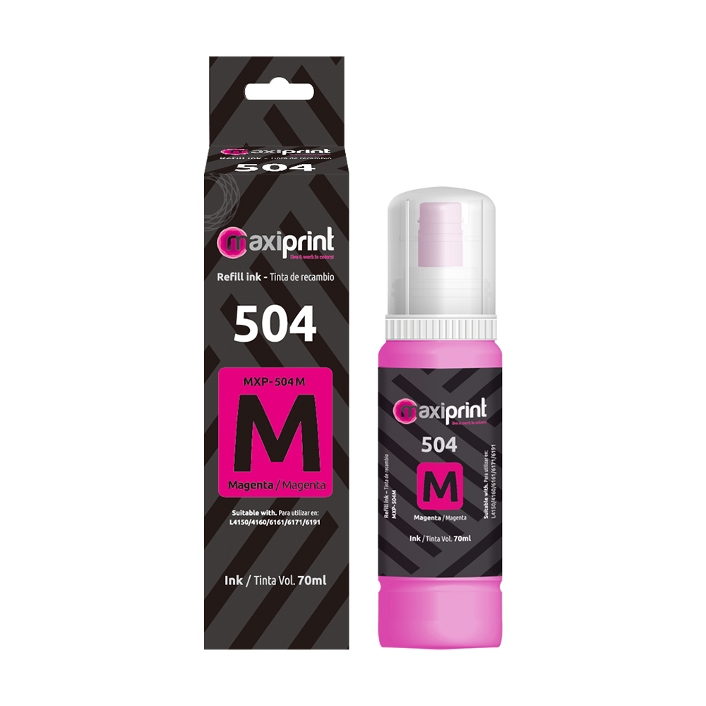 Botella de tinta Maxiprint Compatible con Epson 504 magenta 70ml
