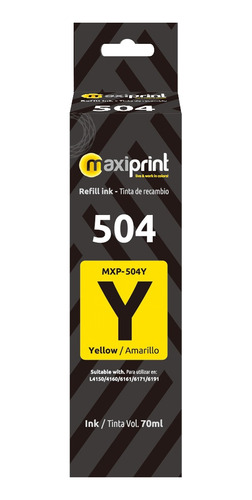 Botella de tinta Maxiprint Compatible con Epson 504 amarillo 70ml