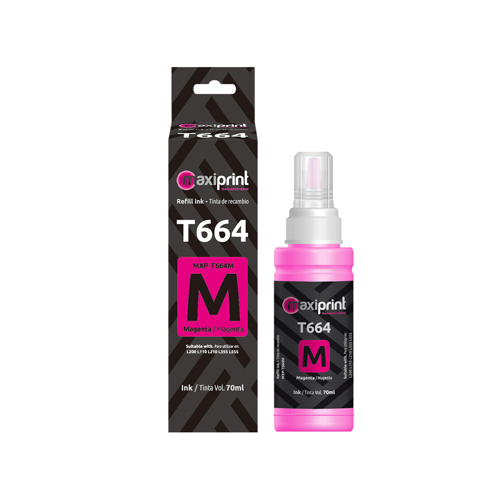 Botella de tinta Maxiprint Compatible con Epson 664 magenta 70ml