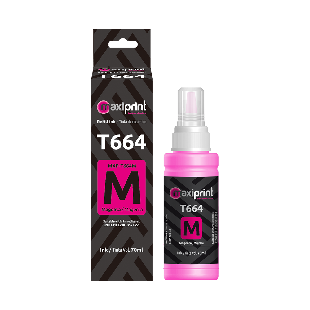 Botella de tinta Maxiprint Compatible con Epson 664 magenta 70ml