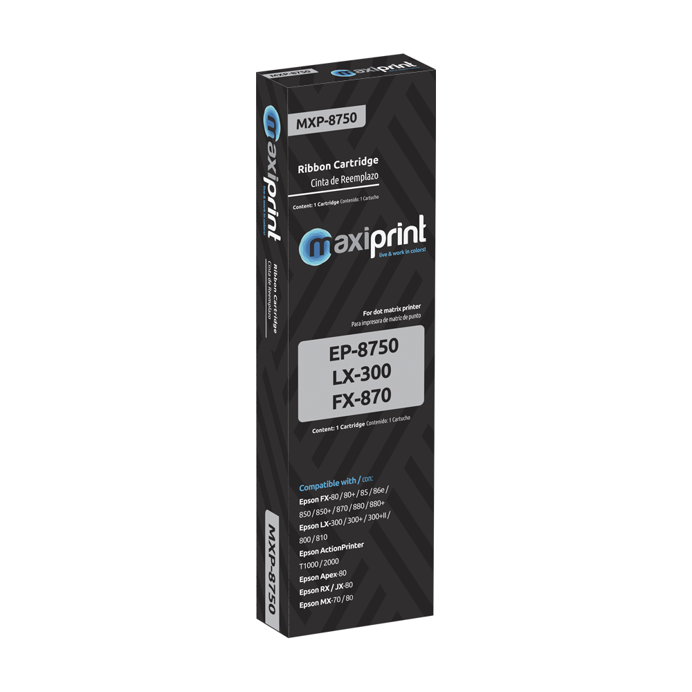 Cinta Maxiprint Compatible con Epson 8750/LX350/LQ350 negro