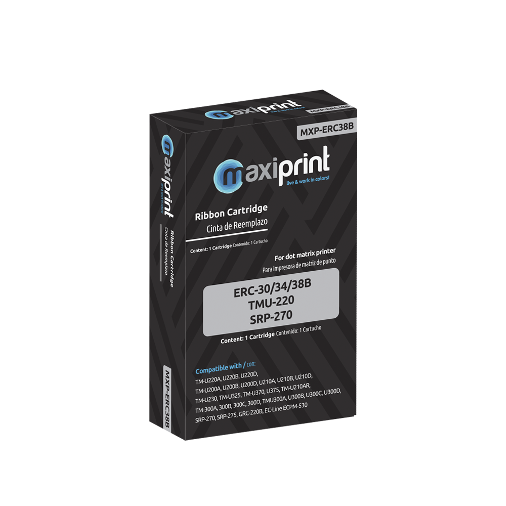 Cinta Maxiprint Compatible con Epson ERC 30 34 38 negro