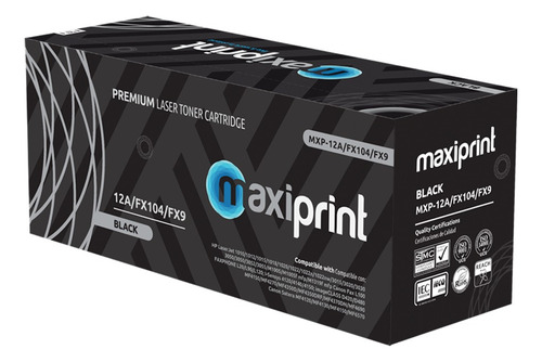 Cartucho de Toner Maxiprint Compatible con HP Q2612A Canon FX104 FX9