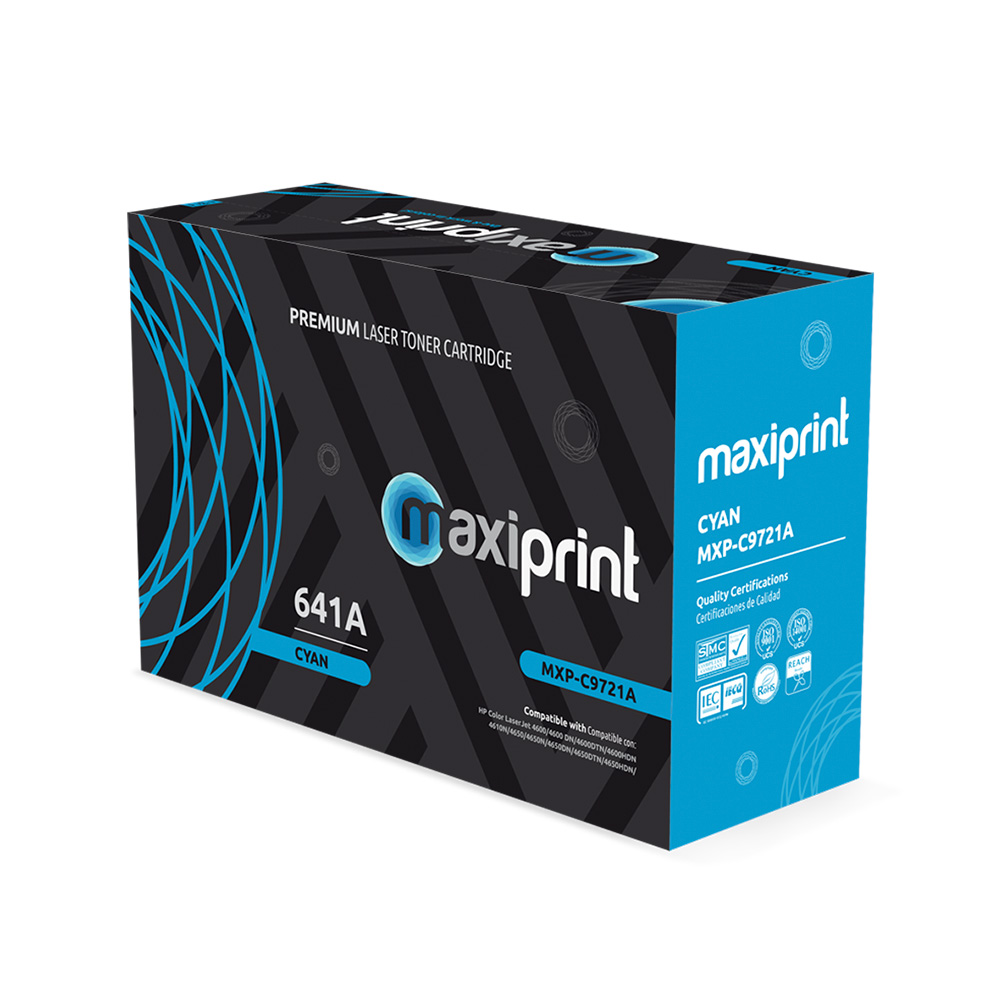 Cartucho de Toner Maxiprint Compatible con HP C9721A Cian