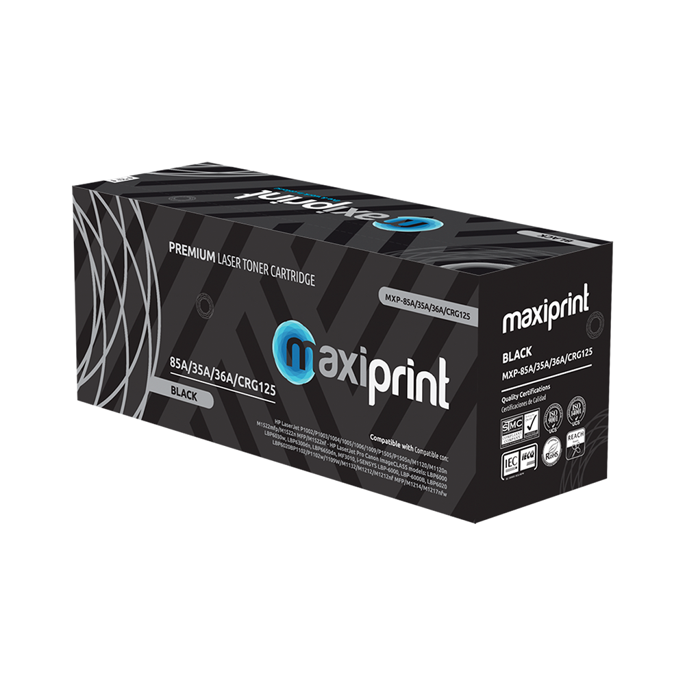 Cartucho de Toner Maxiprint Compatible con HP 85A/35A/36A/CRG125