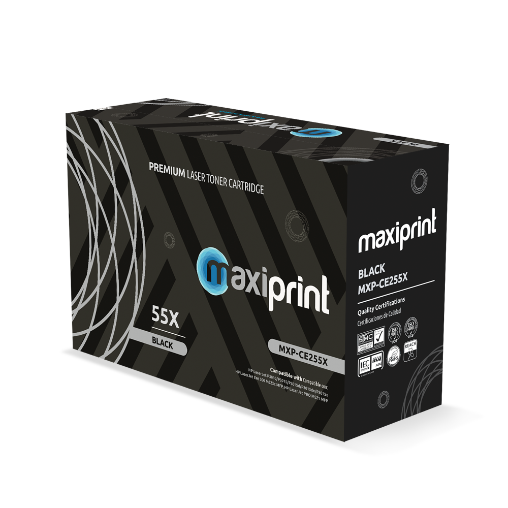 Cartucho de Toner Maxiprint Compatible con HP CE255X negro