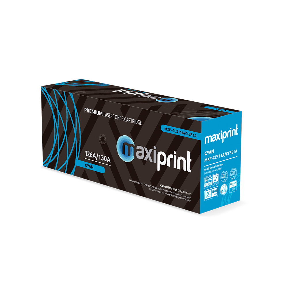 Cartucho de Toner Maxiprint Compatible con HP CE311A CF351A Cian