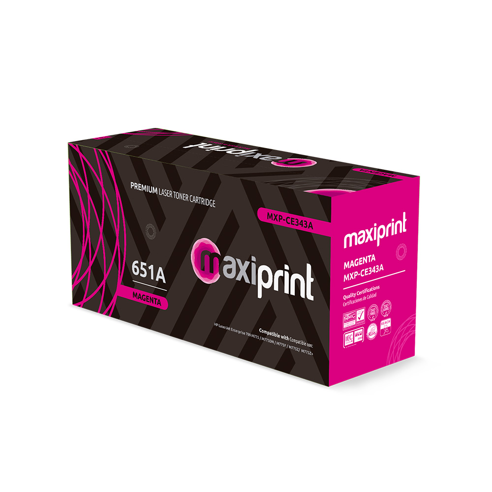 Cartucho de Toner Maxiprint Compatible con HP CE343A magenta