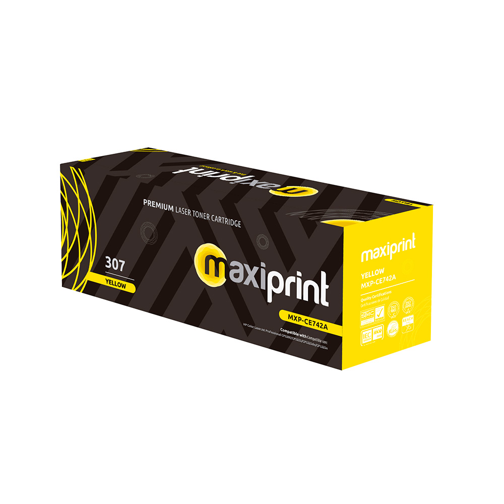 Cartucho de Toner Maxiprint Compatible con HP CE742A amarillo