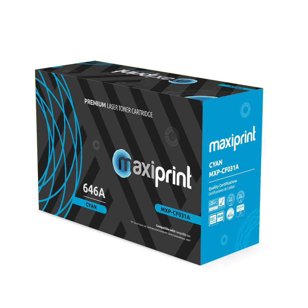 Cartucho de Toner Maxiprint Compatible con HP CF031A Cian