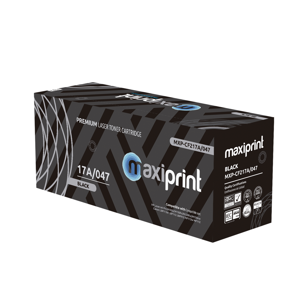 Cartucho de Toner Maxiprint Compatible con HP CF217A Canon 047 negro