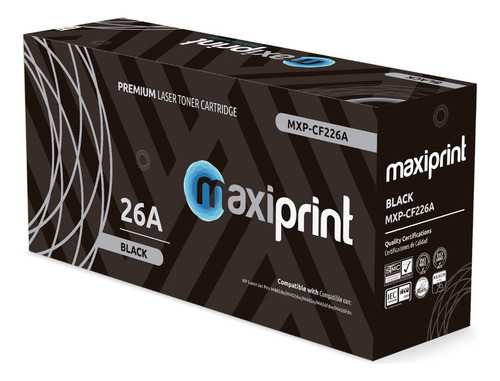 Cartucho de Toner Maxiprint Compatible con HP CF226A Canon 052 negro