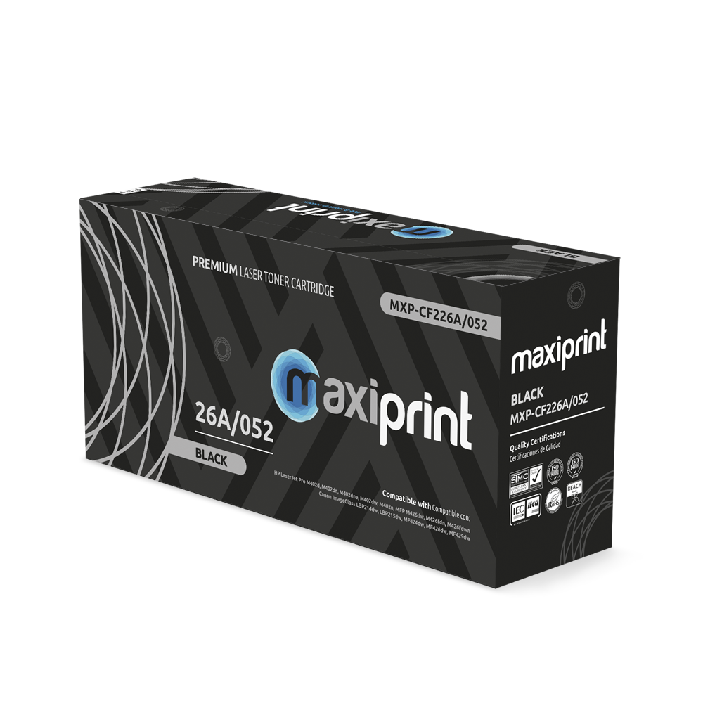 Cartucho de Toner Maxiprint Compatible con HP CF226A Canon 052 negro