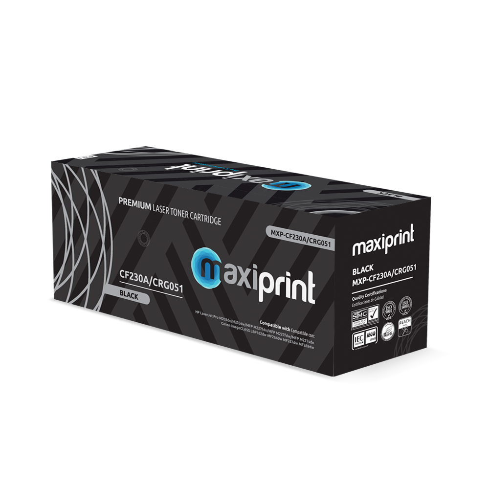 Cartucho de Toner Maxiprint Compatible con HP CF230A Canon 051 negro