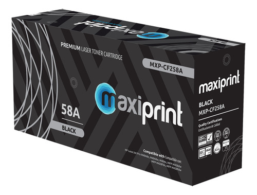 Cartucho de Toner Maxiprint Compatible con HP CF258A negro