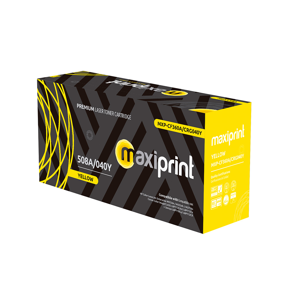 Cartucho de Toner Maxiprint Compatible con HP CF362A Canon 040 amarillo