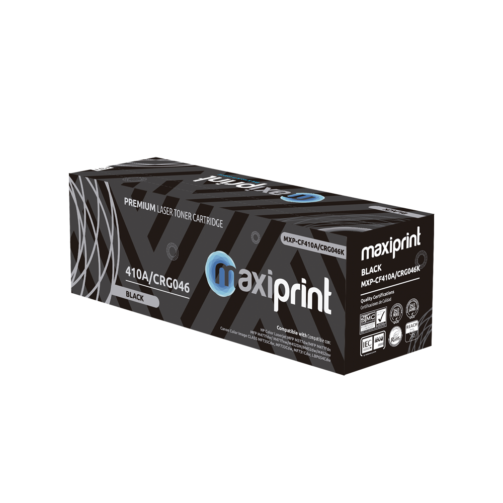 Cartucho de Toner Maxiprint Compatible con HP CF410A Canon CRG046 negro