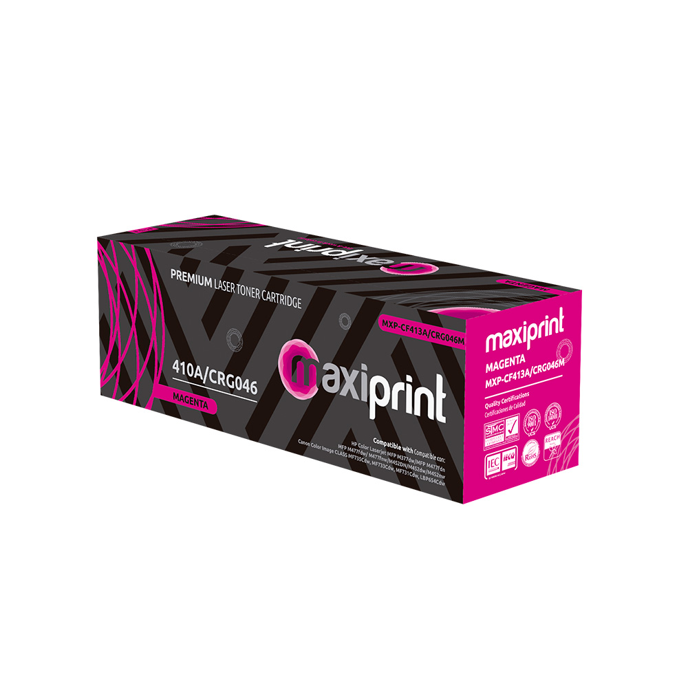 Cartucho de Toner Maxiprint Compatible con HP CF413A Canon CRG046 magenta