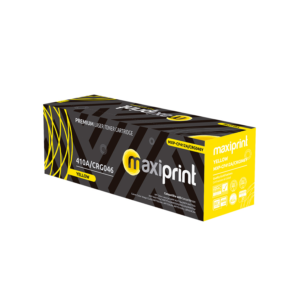 Cartucho de Toner Maxiprint Compatible con HP CF412A Canon CRG046 amarillo