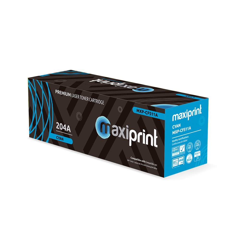 Cartucho de Toner Maxiprint Compatible con HP CF511A Cian