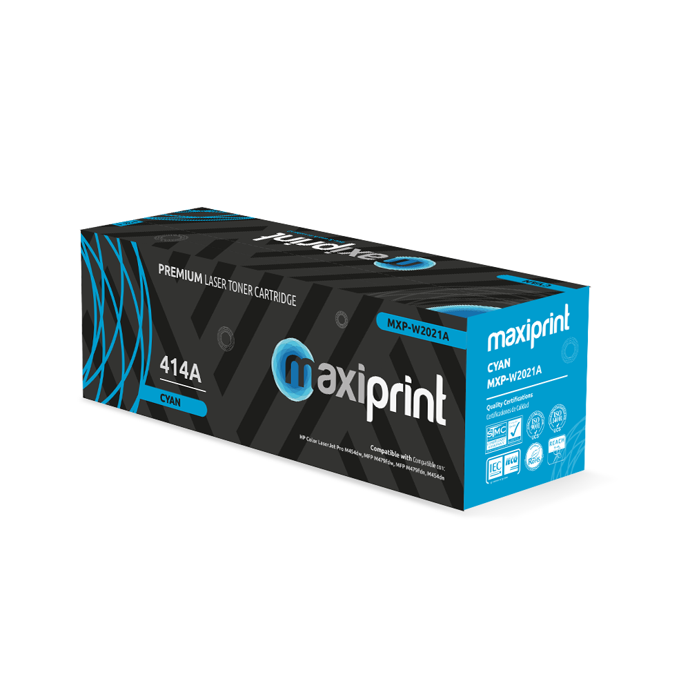 Cartucho de Toner Maxiprint Compatible con HP W2021A 414A Cian (C/Chip)