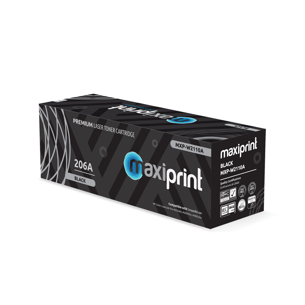 Cartucho de Toner Maxiprint Compatible con HP W2110A 206A Negro(C/Chip)