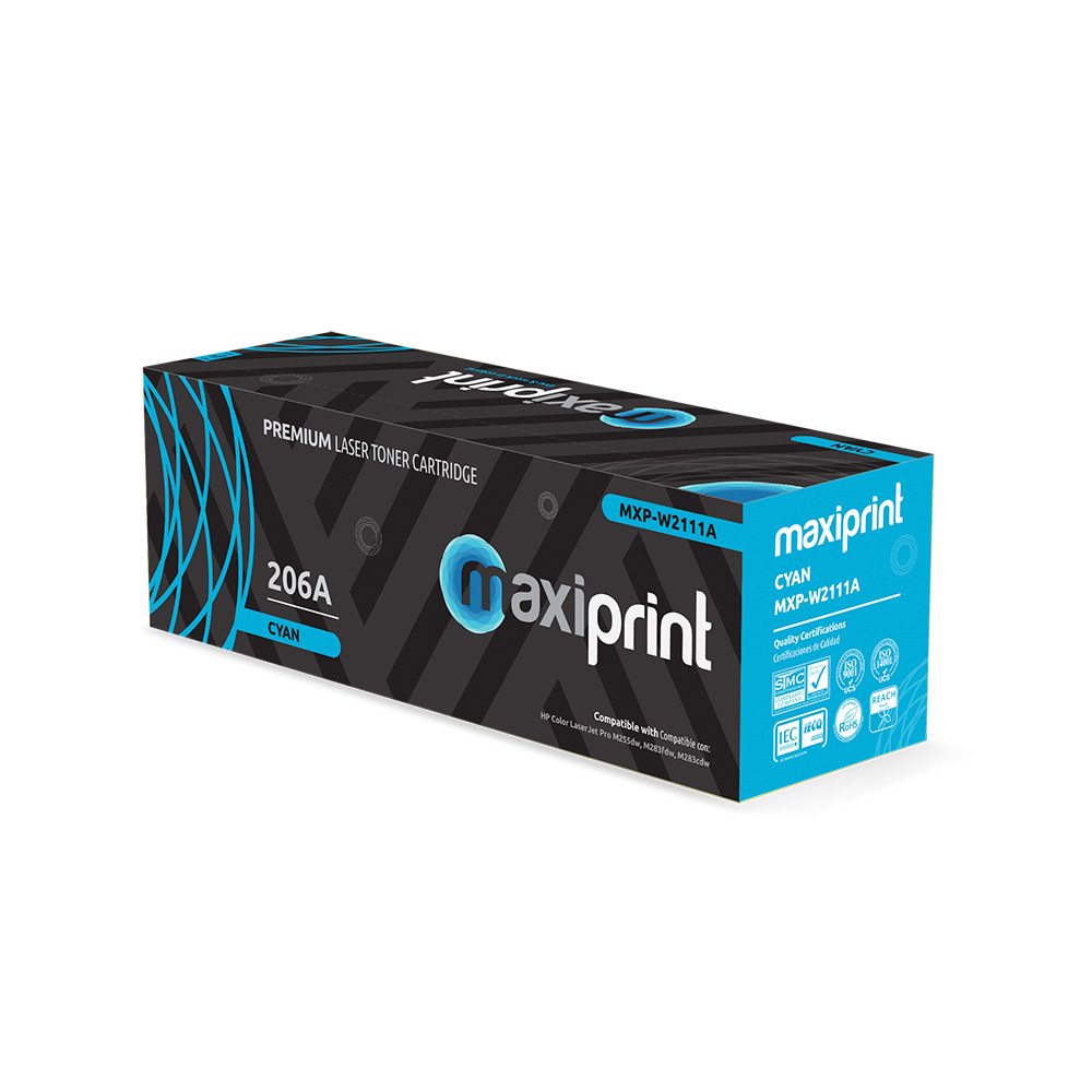 Cartucho de Toner Maxiprint Compatible con HP W2111A 206A Cian (C/Chip)